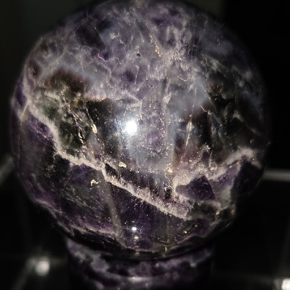 XL Black Deep Purple Amethyst Sphere New